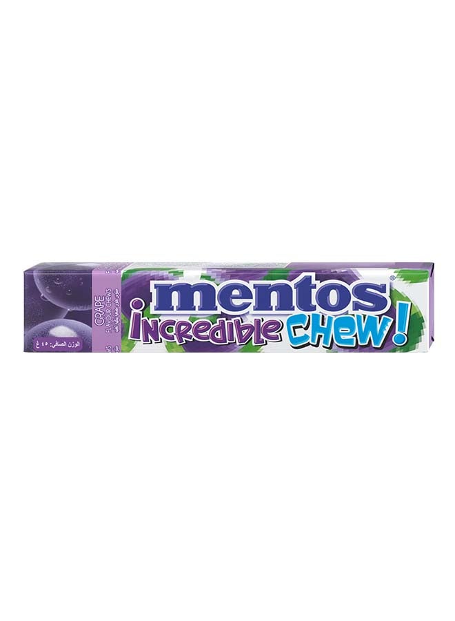 Mentos Incredible Chew Candy Grape Flavor 45g - Image 1
