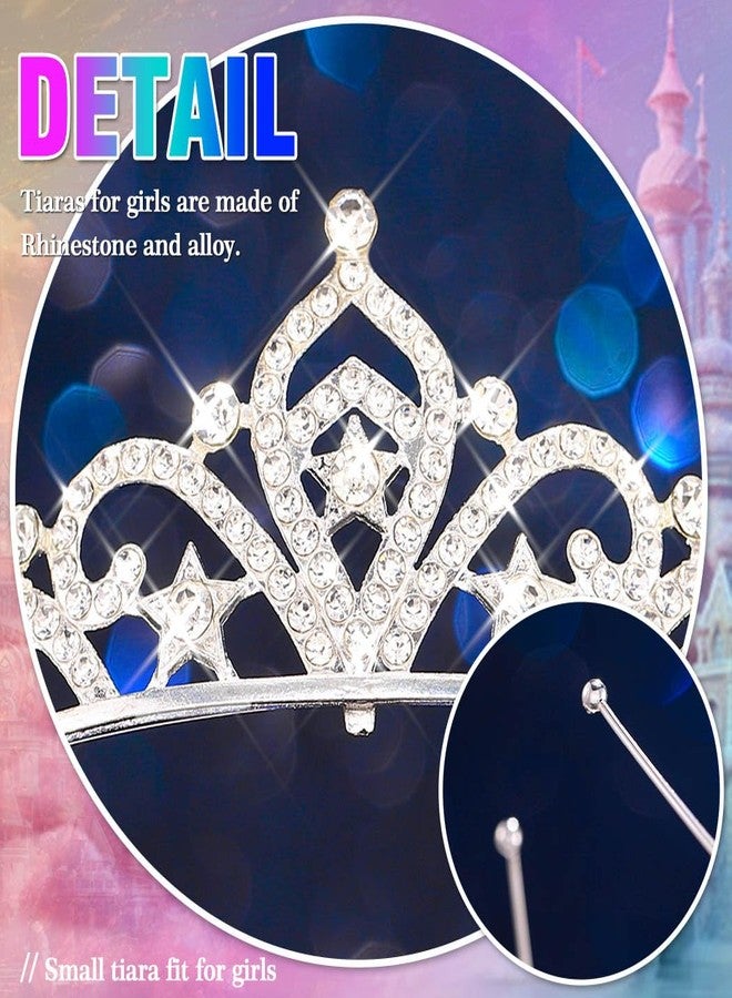 Kilshye Rhinestone Princess Tiara Silver Star Tiaras Headband Birthday Hair Accessories for Girls (Silver, Free Size) - Image 3