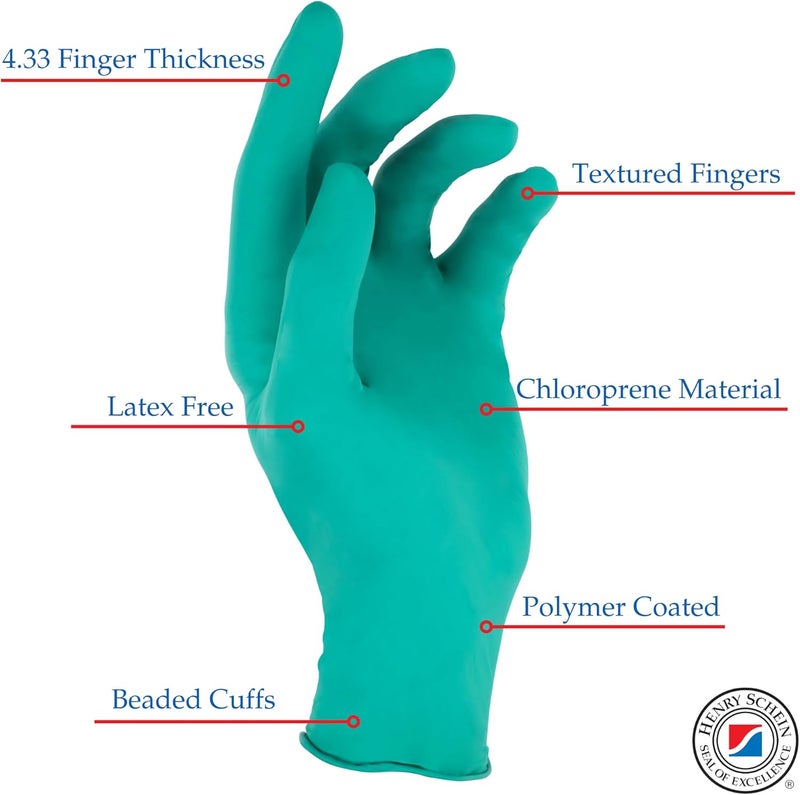 Henry Schein Criterion Chloroprene Exam Gloves - Non-Sterile, Chemical Resistant, Latex-Free, Ambidextrous, Textured Fingers - Image 2