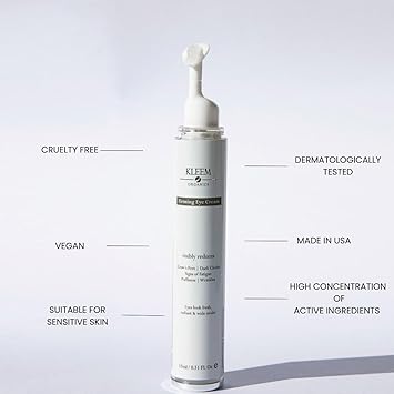 Kleem Organics Anti Wrinkle Eye Gel for Dark Circles Puffy eyes with Peptides and Niacinamide that Reduces Eye Bags Crows Feet Fine Lines Sagginess Natural Organic Under Eye Gel for Wrinkles 15ml - Image 4