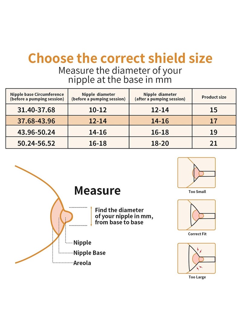 4pcs 17mm 19mm Inserts for momcozy S9 S12 S9pro S12pro Lansinoh Bellababy Pump Parts Replace Wearable Breast Pump Shield Insert to Reduce 24mm Down to 17mm 19mm - Image 3