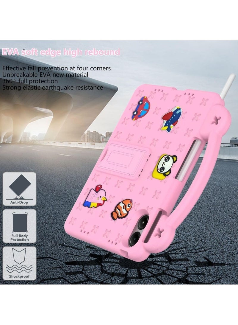 general Case Compatible with Xiaomi Poco Pad 12.1 inch Tablet Case, EVA Silicone Shockproof, Handle Kids Friendly Cover with Foldable Stand,with pen slot and bracket - Image 2