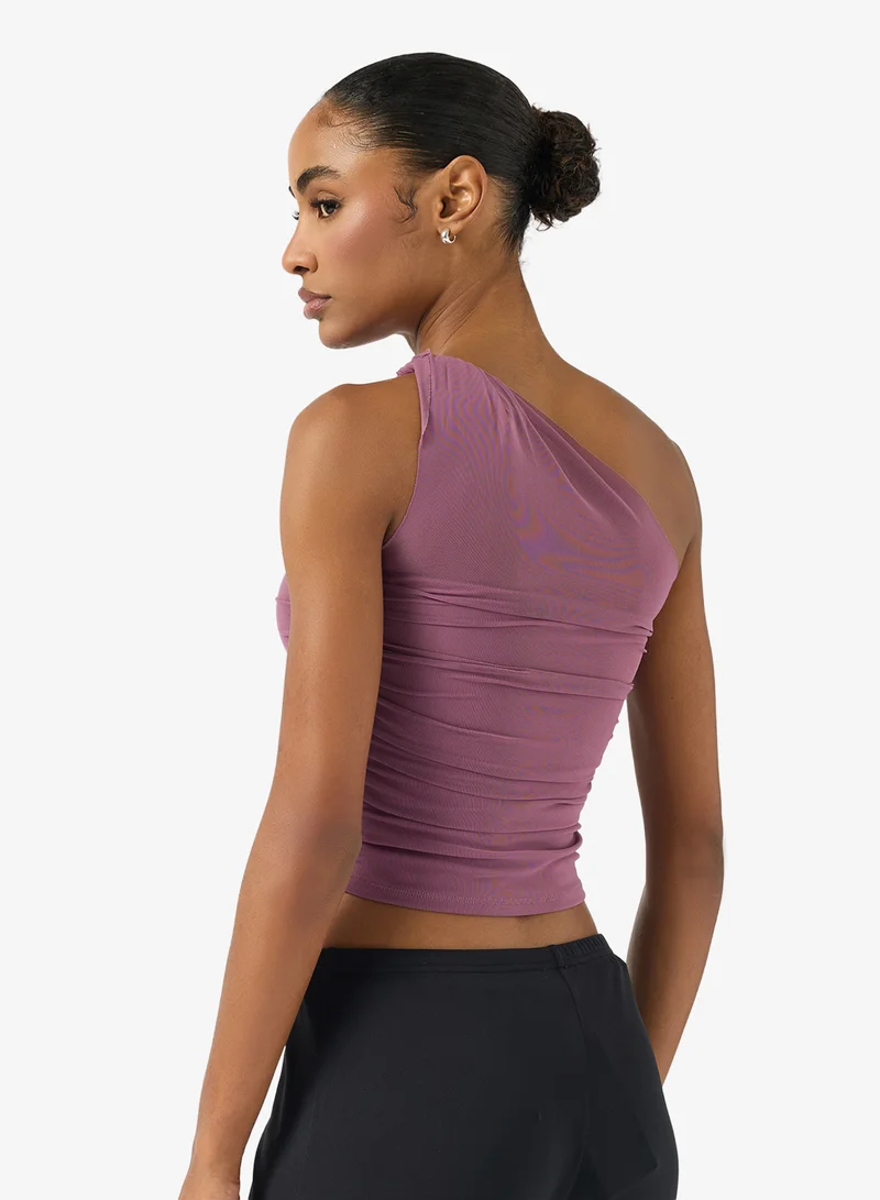 فورورد بلوزة تدريب بكتف واحد وتفاصيل شبكية