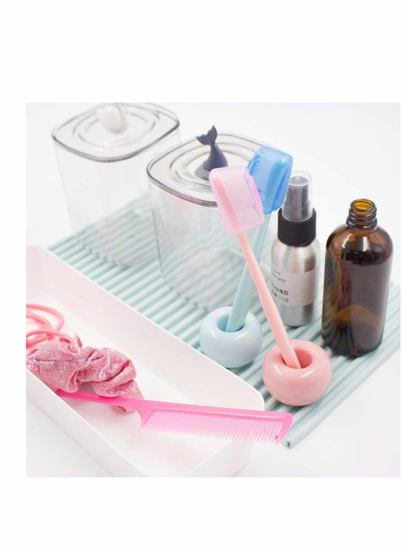 Y&D Toothpaste Squeezer Dispenser Set, 2pcs Rolling Tube Holder Stand with Ceramic Toothbrush Holder, Manual Rotate for Bathroom Dental Cream, Convenient Life, Keep Clean - Image 4