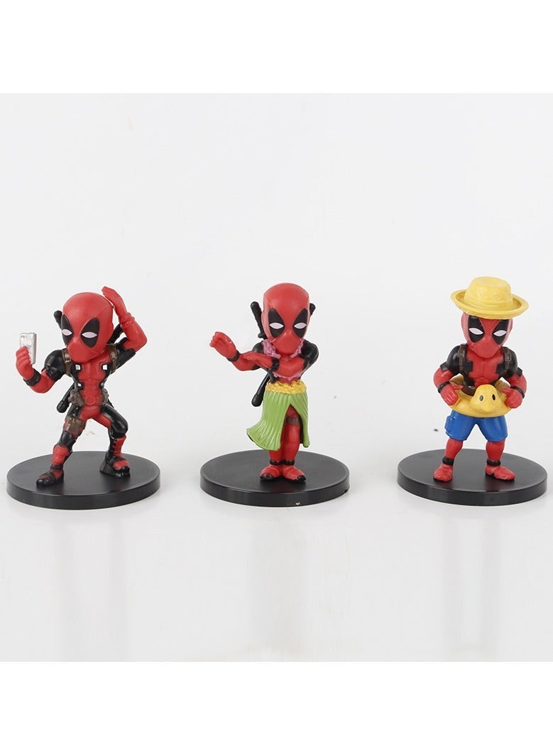 8 Deadpool Figures Car Models Children's toys Tabletop Movie Ornaments - Image 3