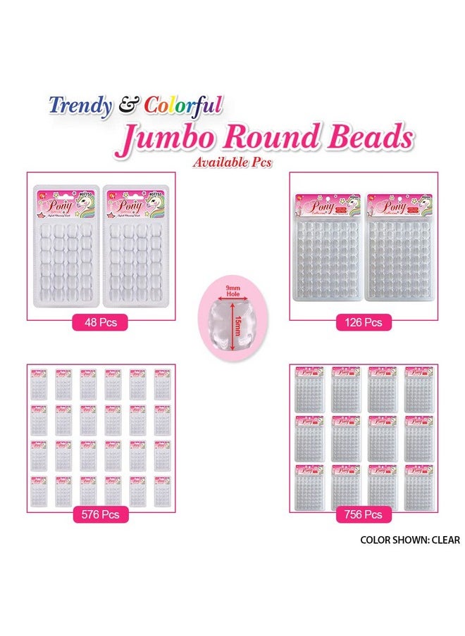Beauty Town - 48 Pcs Beads Jewelry Making Kit Diy Hair Braiding Bracelet Ornaments Crafts Jumbo Round Pony (Pan Africa Assorted) - Image 1