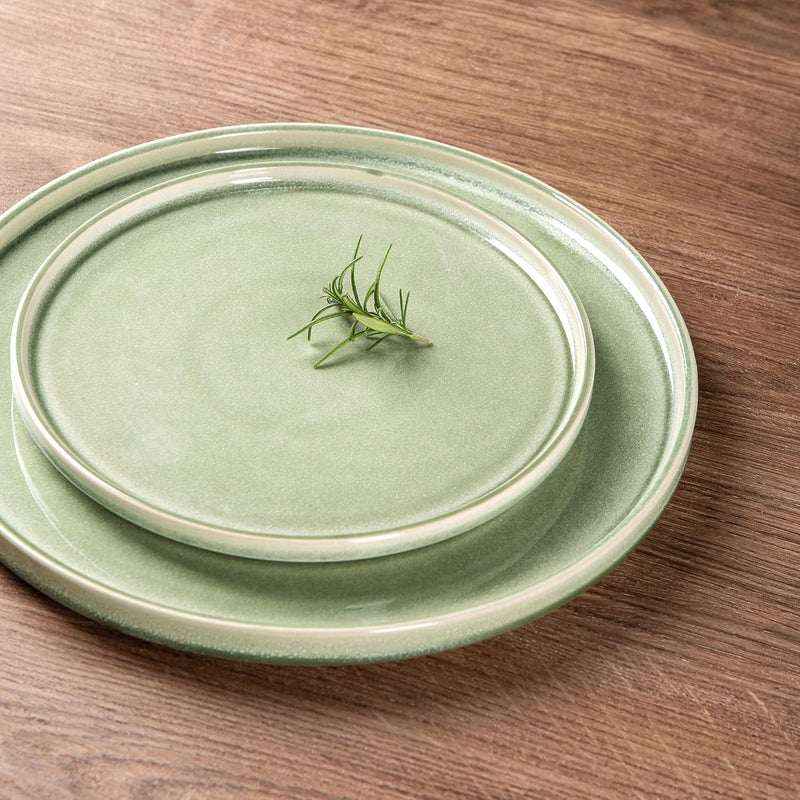 AmorArc أطقم أدوات المائدة الخزفية من AmorArc مصنوعة يدويًا بألوان تفاعلية أطباق وأوعية خزفية مقاومة للتشقق والرقائق آمنة في غسالة الصحون والميكروويف مجموعة خدمة لـ 4 أشخاص 12 قطعة - Image 2