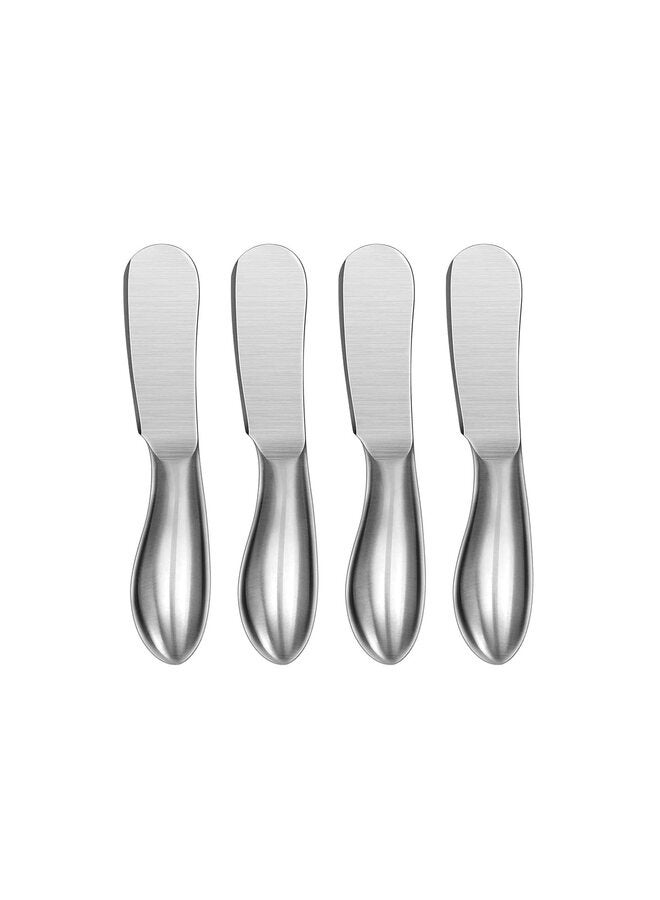 سكين الزبدة (4 قطع)، أداة فرد الجبن المصنوعة من الفولاذ المقاوم للصدأ، مجموعة سكاكين فرد الزبدة، تُستخدم للجبن والزبدة الباردة والمربى والمعجنات وغيرها من أدوات المطبخ اليومية. - Image 1