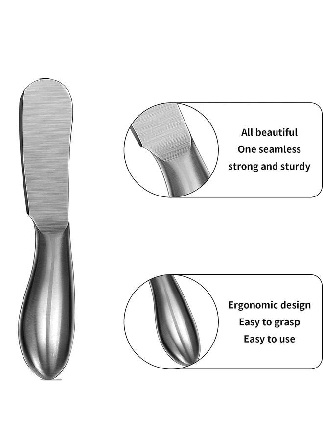سكين الزبدة (4 قطع)، أداة فرد الجبن المصنوعة من الفولاذ المقاوم للصدأ، مجموعة سكاكين فرد الزبدة، تُستخدم للجبن والزبدة الباردة والمربى والمعجنات وغيرها من أدوات المطبخ اليومية. - Image 3
