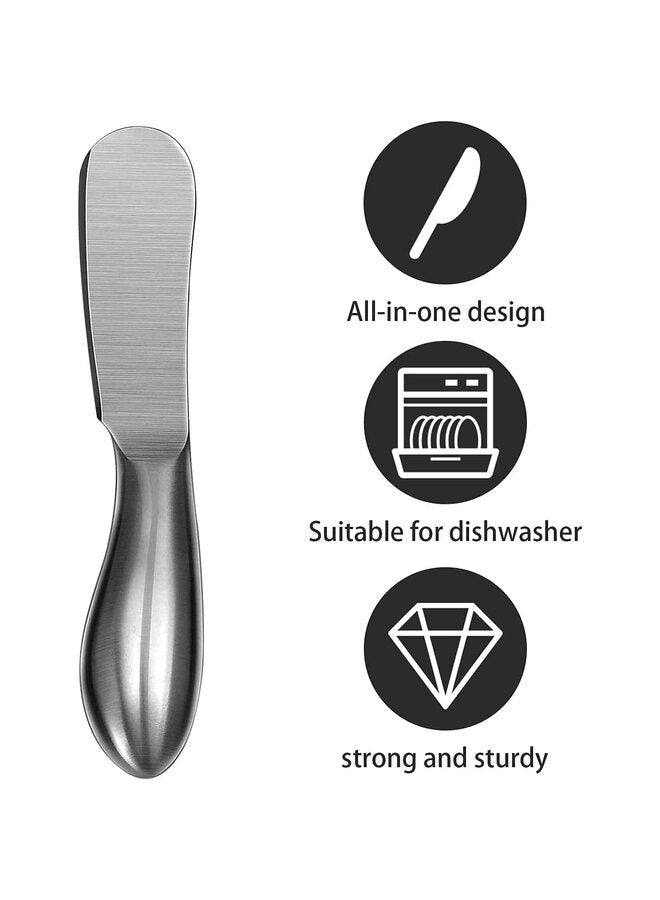 سكين الزبدة (4 قطع)، أداة فرد الجبن المصنوعة من الفولاذ المقاوم للصدأ، مجموعة سكاكين فرد الزبدة، تُستخدم للجبن والزبدة الباردة والمربى والمعجنات وغيرها من أدوات المطبخ اليومية. - Image 4