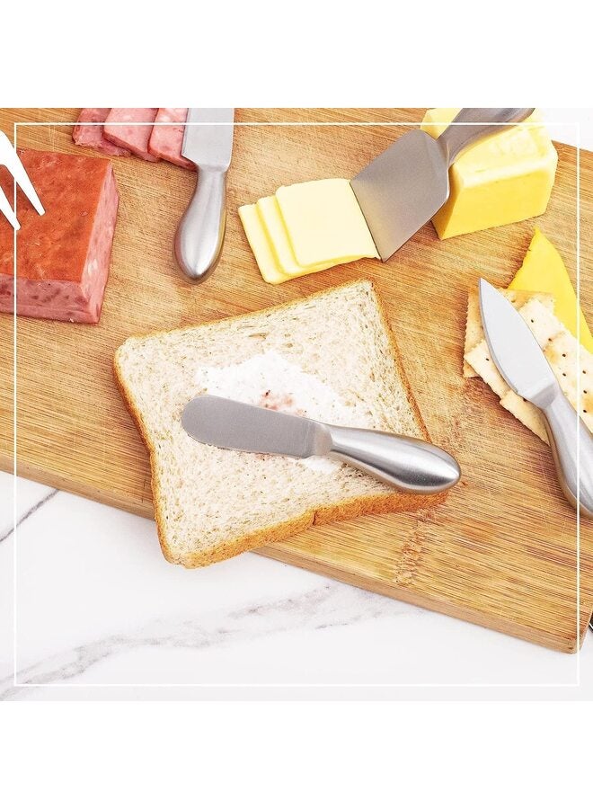 سكين الزبدة (4 قطع)، أداة فرد الجبن المصنوعة من الفولاذ المقاوم للصدأ، مجموعة سكاكين فرد الزبدة، تُستخدم للجبن والزبدة الباردة والمربى والمعجنات وغيرها من أدوات المطبخ اليومية. - Image 5