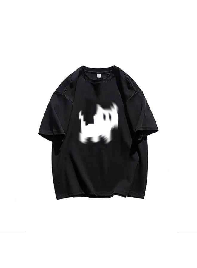 Song Feng Ya Trendy Brand American Retro Shoulder Cotton Short-sleeved T-shirt Women's Summer New Design Sense Hong Kong Style Half-sleeved Top 