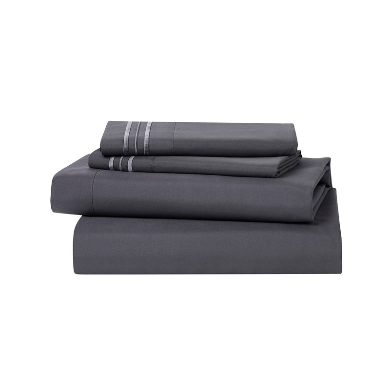 Clara Clark Bed Sheets, Premier 1800 Series 4 Piece Bed Sheet Set, Deep Pocket, Wrinkle, Fade, Stain Resistant, Luxury Soft Bedding Sheets & Pillowcases, Queen, Charcoal Gray - Image 5