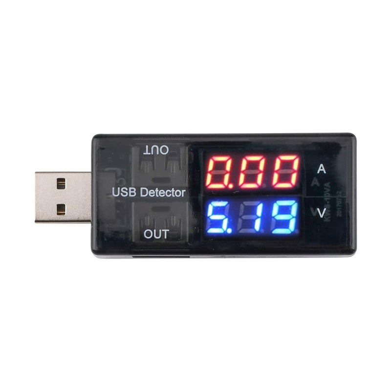 diymore USB Tester USB Meter Tester Voltage Current Tester USB Battery Checker USB C Voltage Current Voltmeter Amp Volt Ammeter Detector USB Mobile Tester USB Cable Charger Detector LED Display - Image 2