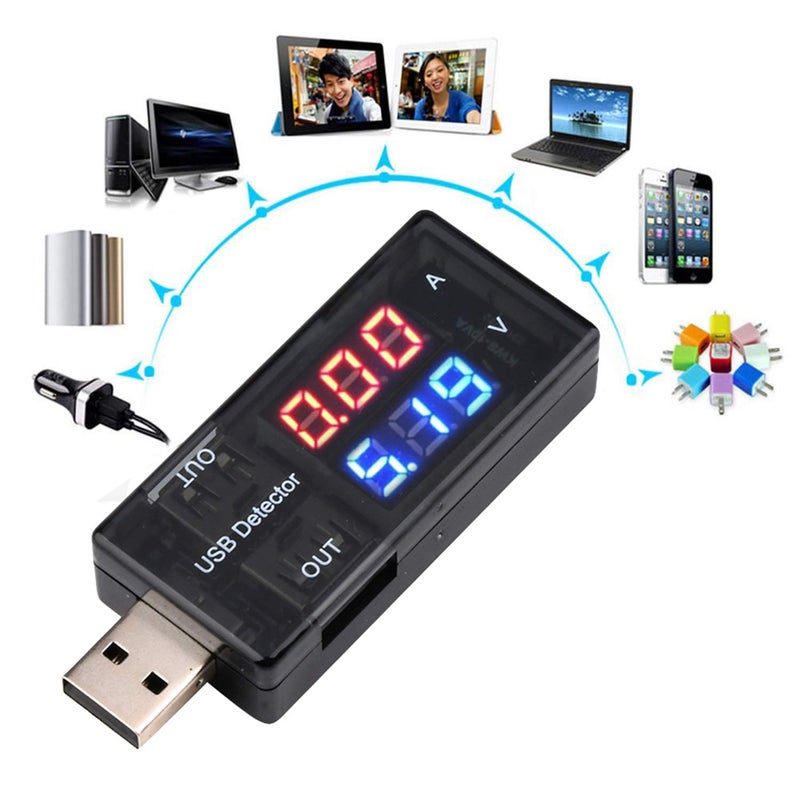 diymore USB Tester USB Meter Tester Voltage Current Tester USB Battery Checker USB C Voltage Current Voltmeter Amp Volt Ammeter Detector USB Mobile Tester USB Cable Charger Detector LED Display - Image 3