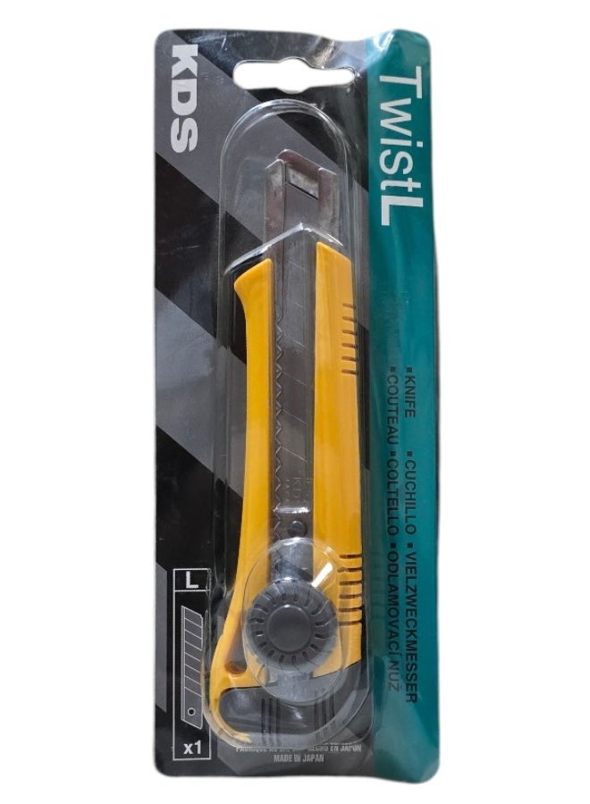 KDS L-19YE Twist-Lock Utility Knife 18mm ABS Handle Made in Japan - Image 4