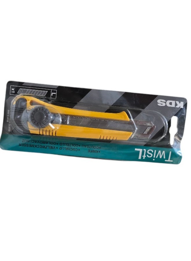 KDS L-19YE Twist-Lock Utility Knife 18mm ABS Handle Made in Japan - Image 5