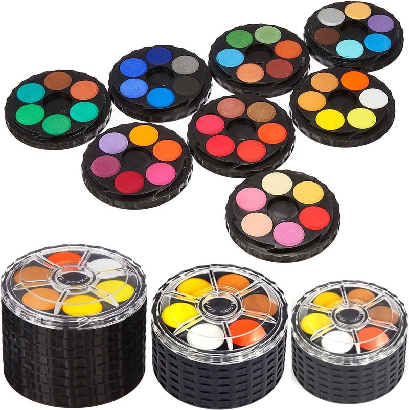 Koh-i-noor 24 Color Watercolors Wheel Stack Pack - Versatile Water Paint Set - Image 1