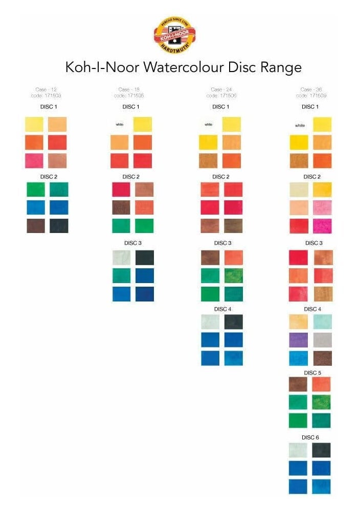 Koh-i-noor 24 Color Watercolors Wheel Stack Pack - Versatile Water Paint Set - Image 5