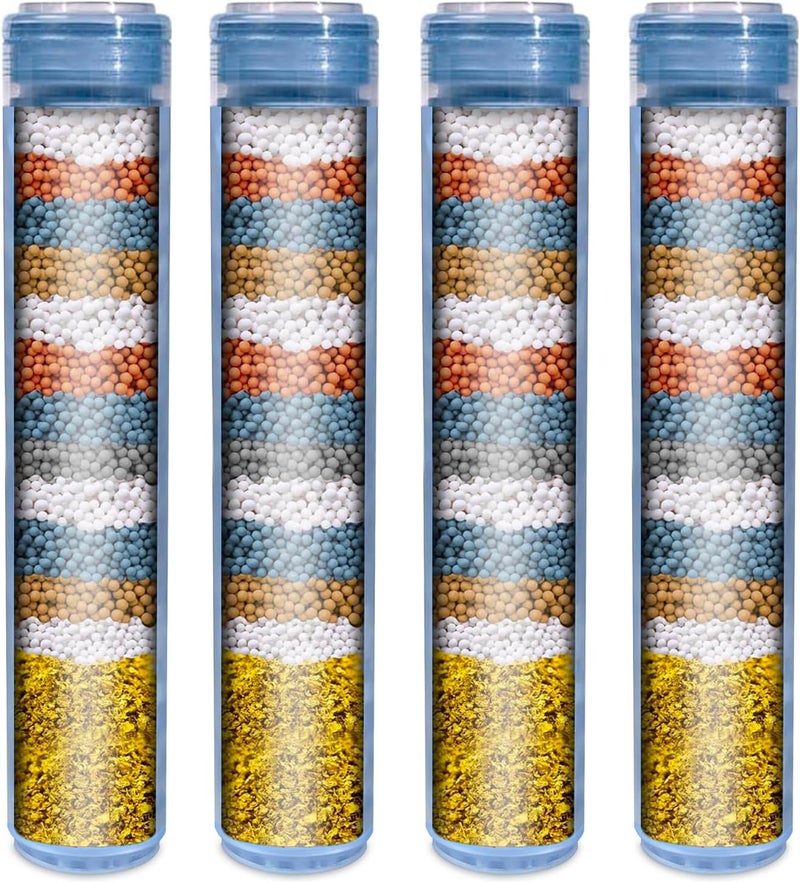 Molgoc Replacement Filter for Showerhead Cartridge,Compatible with ‎Handheld Blu Ionic Showerhead,Multi Stage Shower Filtration for Hard Water,Reduces Chlorine,Fluoride and Harmful Substance.(4Pack) - Image 1
