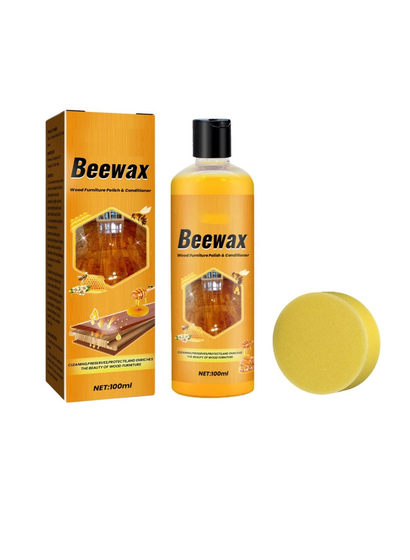SYOSI Bee Wax Polish Agent,100ml Natural Wood Polish for Furniture - Multifunctional Wood Polish, Shine and Protect Wood Cleaner for Multisurface, Remove Fingerprints, Tables For Any Wood Surface - Image 2