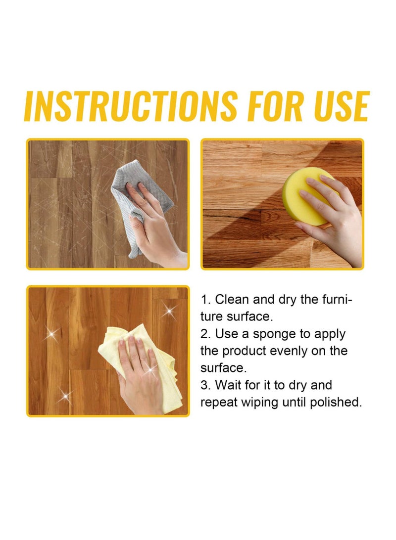 SYOSI Bee Wax Polish Agent,100ml Natural Wood Polish for Furniture - Multifunctional Wood Polish, Shine and Protect Wood Cleaner for Multisurface, Remove Fingerprints, Tables For Any Wood Surface - Image 5