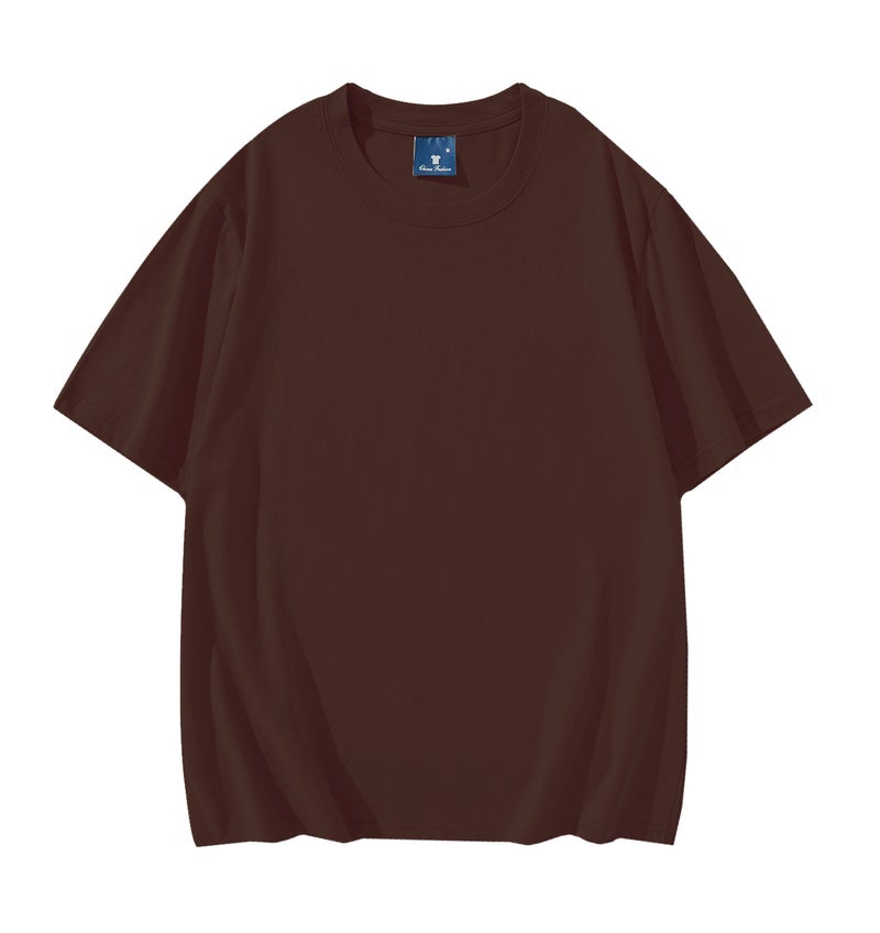 Style 190G Round Neck Pure Cotton T-Shirt European Size Short-Sleeve Blank Shirt Advertising Shirt Plain - Image 1