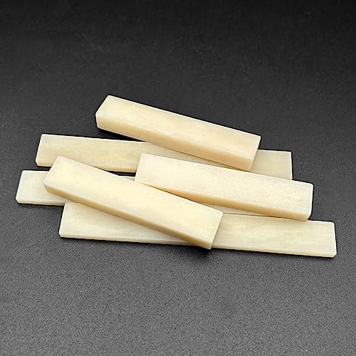 SAPHUE 6Pcs Unbleached Bone Guitar Nuts Blank For Electric Bass Acoustic Classical Guitar Mandolin Banjo Ukulele Nut Blank (3 set Nut And Saddle) - Image 5