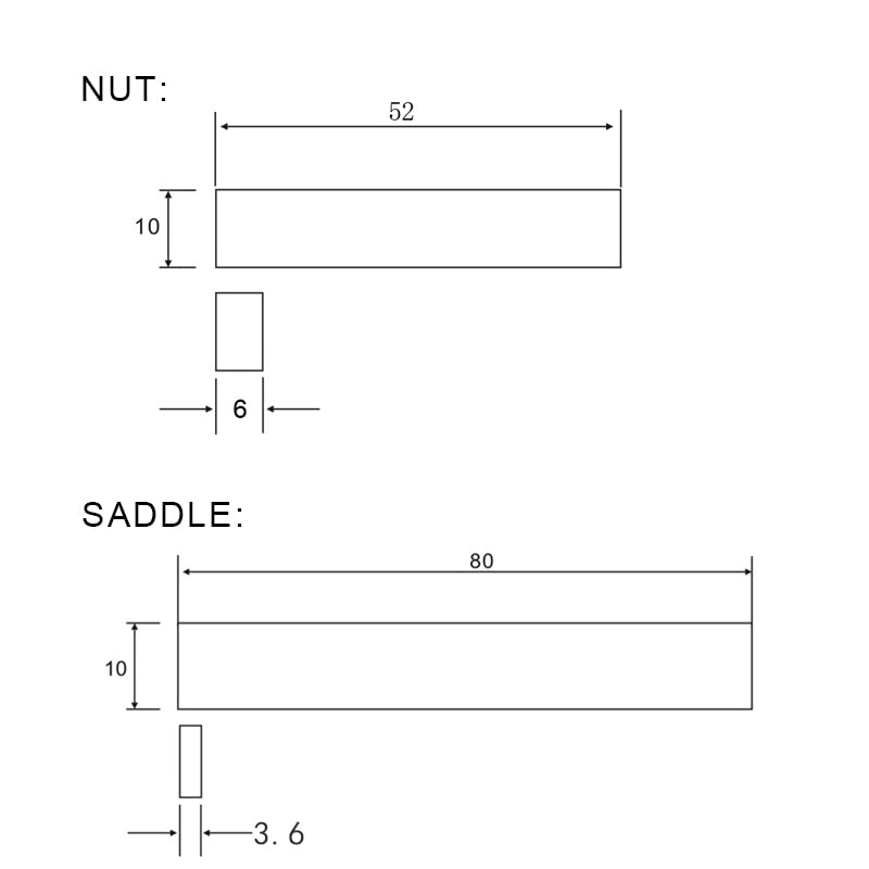 SAPHUE 6Pcs Unbleached Bone Guitar Nuts Blank For Electric Bass Acoustic Classical Guitar Mandolin Banjo Ukulele Nut Blank (3 set Nut And Saddle) - Image 4