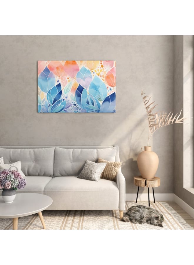 Home Gallery Blue and Pink colored tree leaves, printed on canvas, 120x80 - Image 3