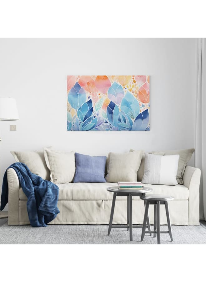 Home Gallery Blue and Pink colored tree leaves, printed on canvas, 120x80 - Image 1
