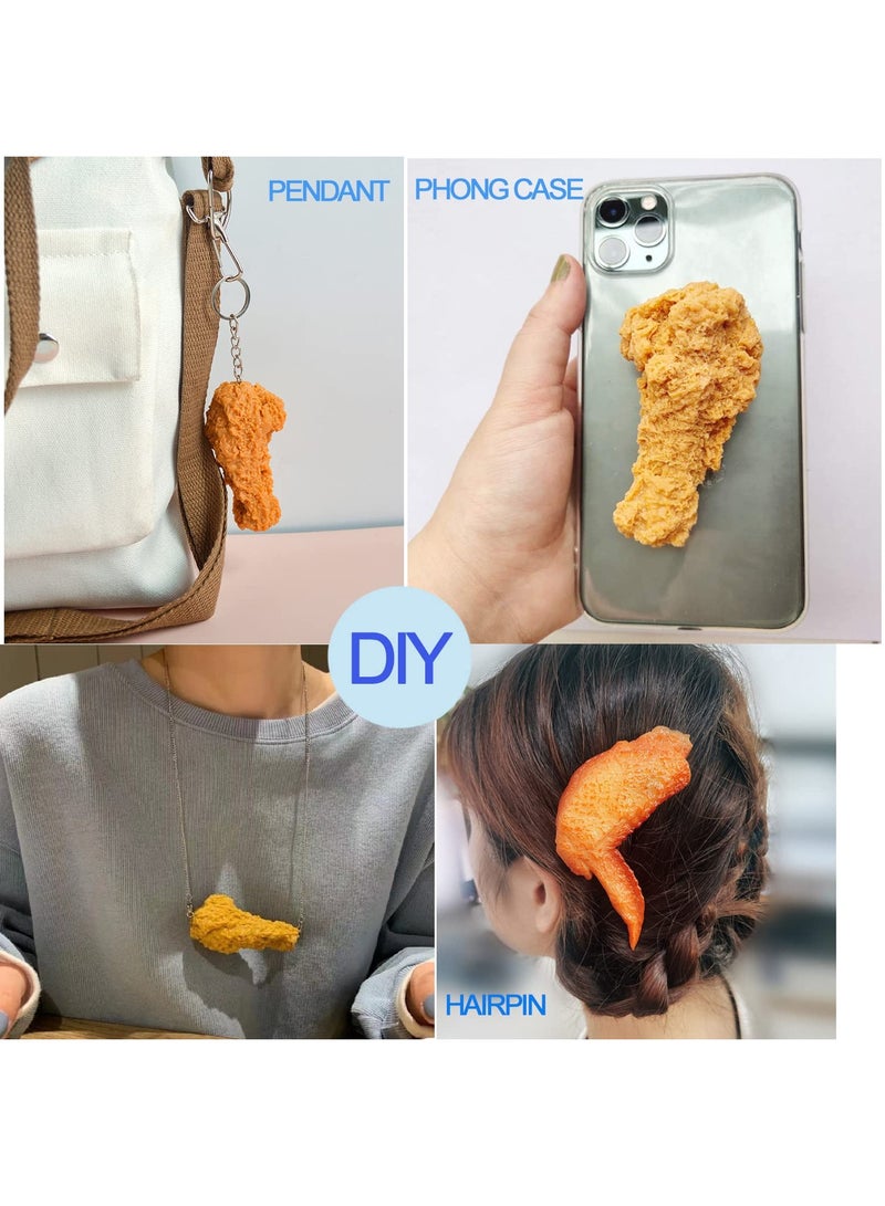 KASTWAVE Kids Kitchen Play Food Set,Fake Fried Chicken Legs,Simulated Chicken Wings,Children Kitchen Toy Decoration,Restaurant Window Display Props,Fake Fried Chicken Food Model Set - Image 4