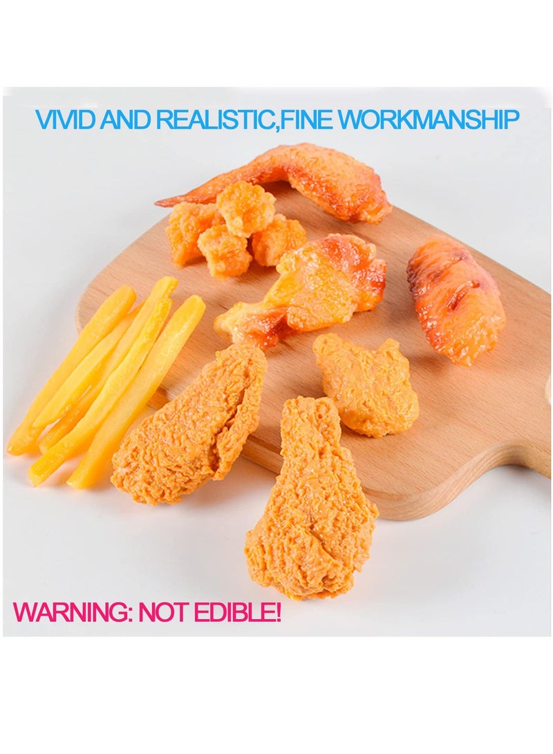 KASTWAVE Kids Kitchen Play Food Set,Fake Fried Chicken Legs,Simulated Chicken Wings,Children Kitchen Toy Decoration,Restaurant Window Display Props,Fake Fried Chicken Food Model Set - Image 3