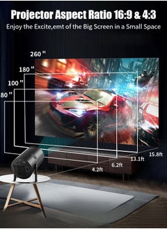 ديقيساند جهاز عرض، جهاز عرض سقف يعمل بنظام Android TV بقوة 16000 لومن، جهاز عرض منزلي بتقنية تصحيح الانحراف التلقائي بتقنية WiFi6، يدعم دقة 1080 بكسل و4K، ومكبر صوت هاي فاي مدمج  - Image 5
