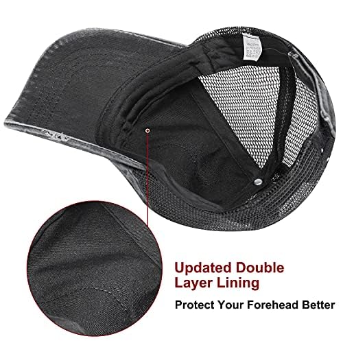 Bocianelli Criss Cross Hat Washed Distressed Baseball Cap Ponytail Hat High Messy Bun Ponycap for Women - Image 3