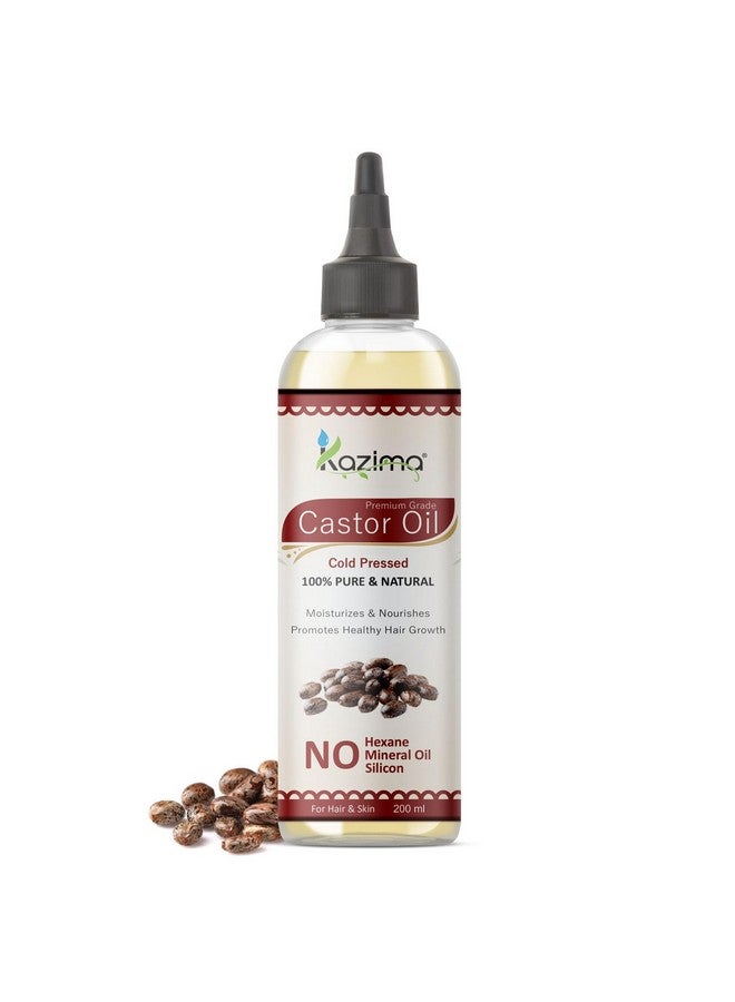 كازيما زيت الخروع البكر الممتاز المعصور على البارد لنمو الشعر | يرطب البشرة ويقلل التجاعيد | زيت الخروع النقي بنسبة 100% المعصور على البارد للبشرة والشعر | 200 مل - Image 1