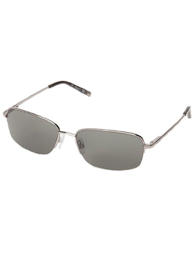Kenneth Cole Recatngular Silver With Grey Lens Sunglasses Kc7024 08N 