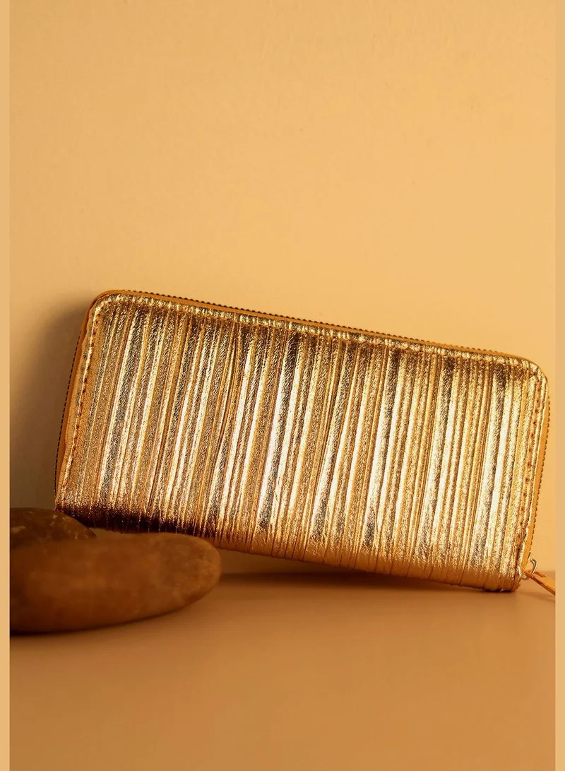 Haute Sauce Textured Casual Regular Wallet with Zip Lock For Women
