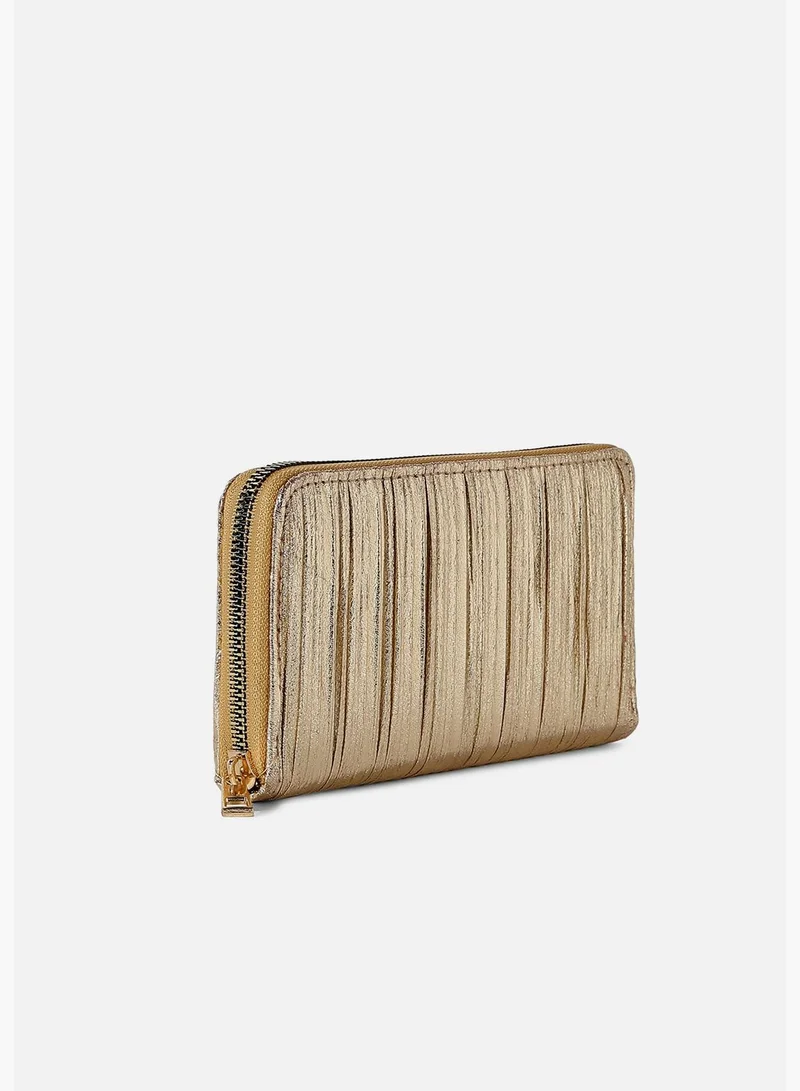 Haute Sauce Textured Casual Regular Wallet with Zip Lock For Women