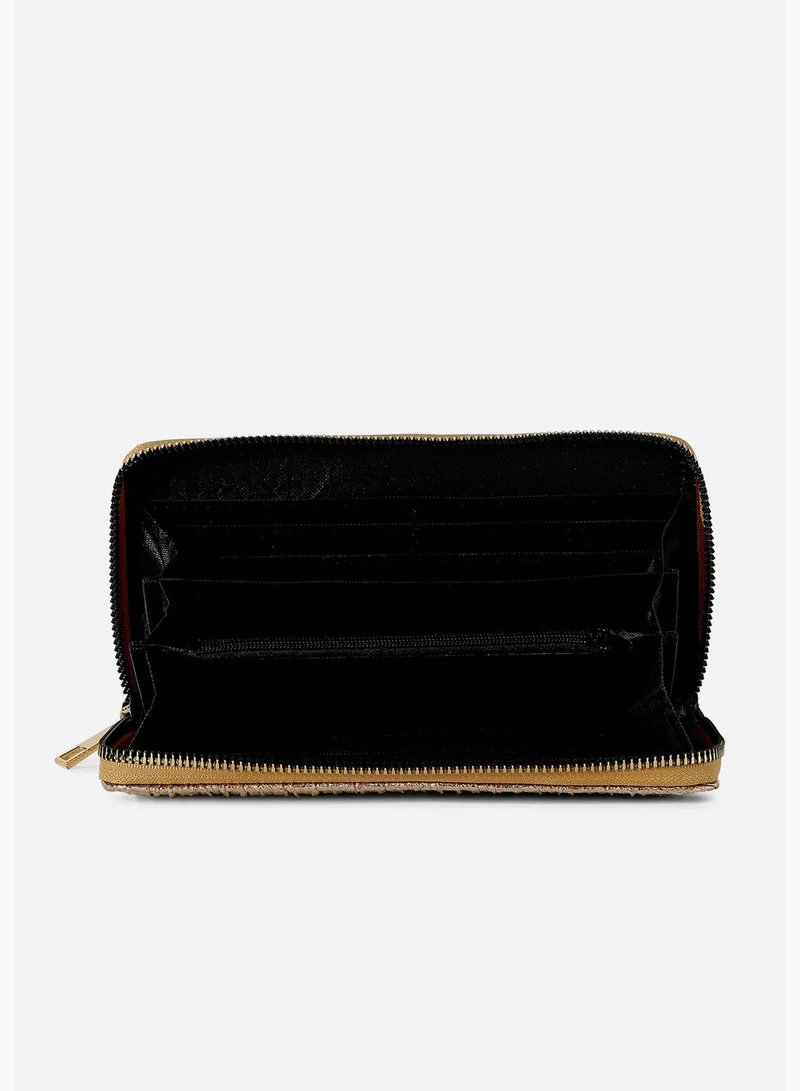 Haute Sauce Textured Casual Regular Wallet with Zip Lock For Women