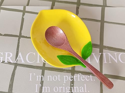 TOPYOKK Cute Ceramic Spoon Rest & Holder for Stove Top, Lemon Shaped Coffee & kitchen Spoon Rest & Holder for Kitchen Counter, Stove & Cooking Spoon Holder for Ladle & Utensil & Spatula & Tong Rest (Yellow) - Image 5