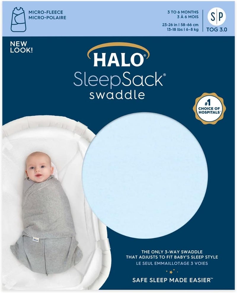 HALO Micro-Fleece Sleepsack Swaddle - Baby Blue - Image 3