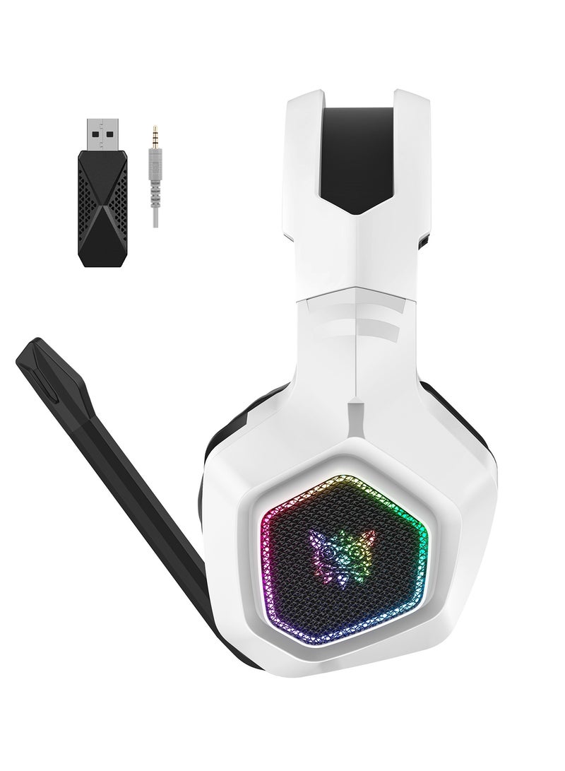 ONIKUMA B100 2.4G Wireless Bluetooth 5.3 Wired Over-ear Headset RGB Light E-sports Gaming Headphone - Image 2
