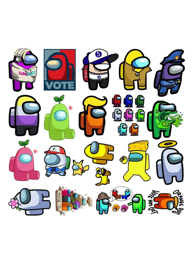 Among Us 50PCS Space Crew Adventure Stickers - Colorful Astronaut Team Decals for Kids with Emergency Button Design, Waterproof Cartoon Graffiti Pack for Laptop & School Supplies  - Image 4