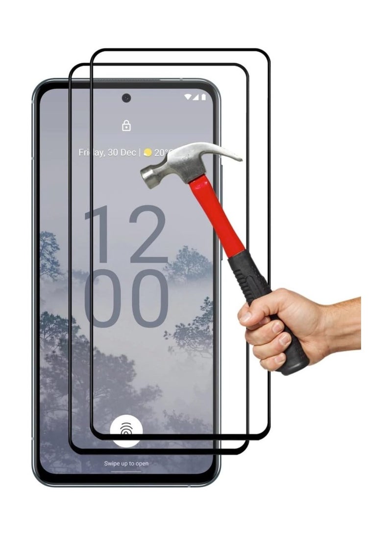 2 Pack Nokia X30 3D Curved Screen Protector,3D Full Coverage HD Clear Anti-Scratch Easy Installation Case Friendly Screen Tempered Glass for Nokia X30 2022 (6.43 inch) Black  - Image 1