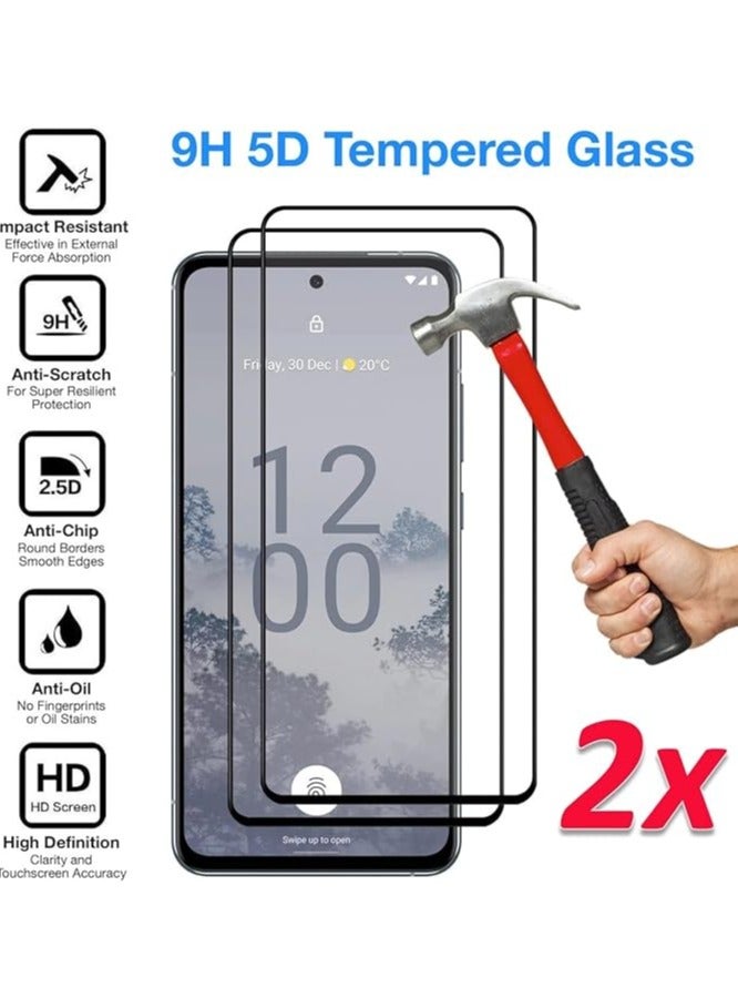 2 Pack Nokia X30 3D Curved Screen Protector,3D Full Coverage HD Clear Anti-Scratch Easy Installation Case Friendly Screen Tempered Glass for Nokia X30 2022 (6.43 inch) Black  - Image 2