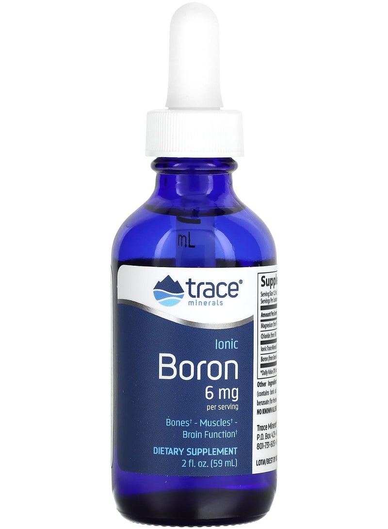 Trace Minerals Ionic Boron, 6 mg, 2 fl oz (59 ml)