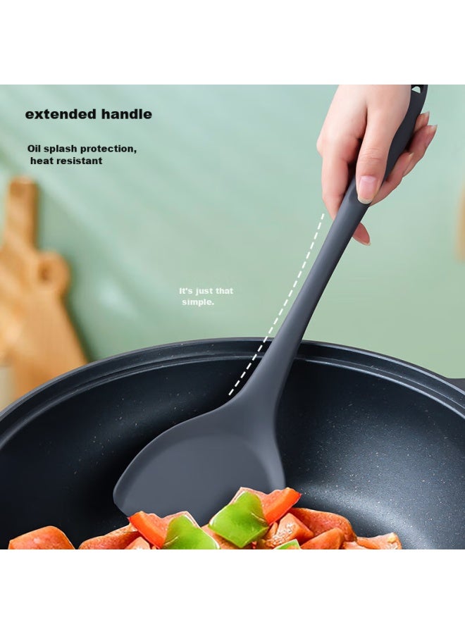 JD.com Jd Jingzao Silicone Spatula, Heat-resistant, Non-stick, Specially Designed For Wok Cooking, Extended Large Kitchen Spatula, Gray  - Image 4