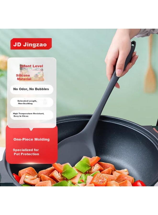 JD.com Jd Jingzao Silicone Spatula, Heat-resistant, Non-stick, Specially Designed For Wok Cooking, Extended Large Kitchen Spatula, Gray  - Image 5