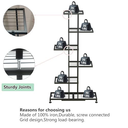 Twhep Metal Plant Stand, 6 Tier 12 Potted, Upgrade Multiple Plant Rack Shelf Organizer, ​Indoor Planter Display Shelving Unit for Patio Garden Corner Balcony Living Room - Image 5